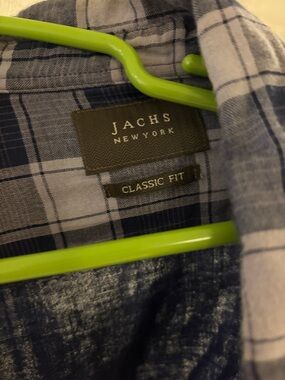 JACHS New York Plaid Button-Up Shirt in Blue